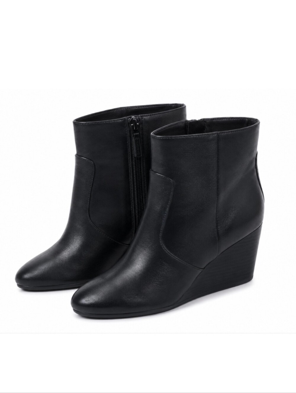 Cole Haan Elsie Wedge Ankle Chelsea Leather Boot in Black